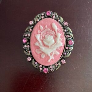Ali lang Rhinestone Flowered Brooch or Pendant
